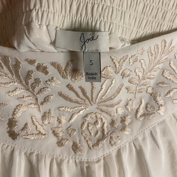 Joie White Silk Skort with Embroidered Waist, S - Picture 6 of 9